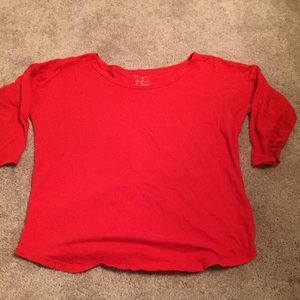 Vibrant Red 3/4 Sleeve Gap Blouse