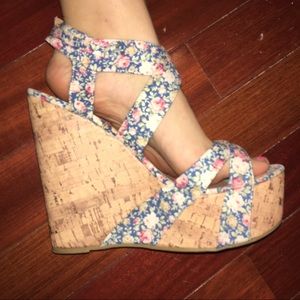 NEW CR Floral Cork Wedges