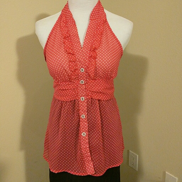 Ruffle halter blouse