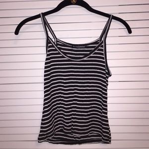 James top in black and white stripes