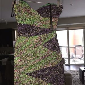 BCBG MaxAzria Strapless Floral Cocktail Dress