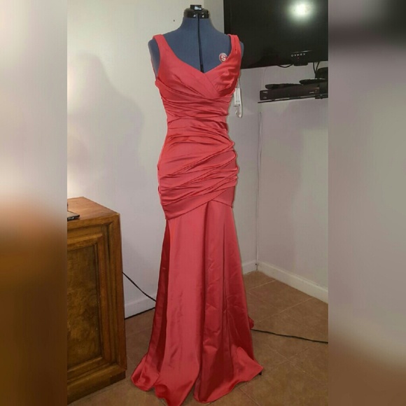 David's Bridal Guava (red) gown