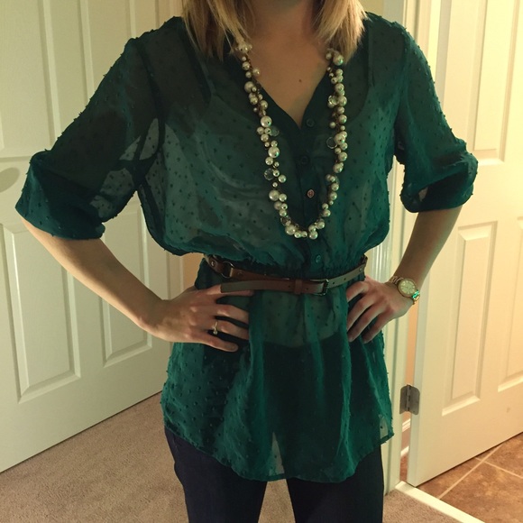 Emerald Green Mossimo Belted Top