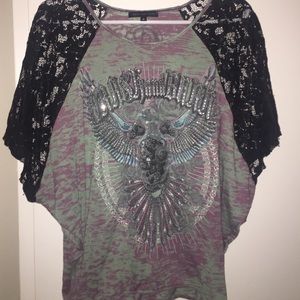 Crash and burn oversized tee