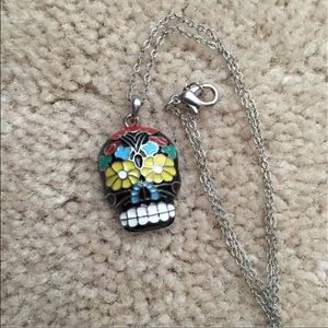 Day of the dead skull necklace