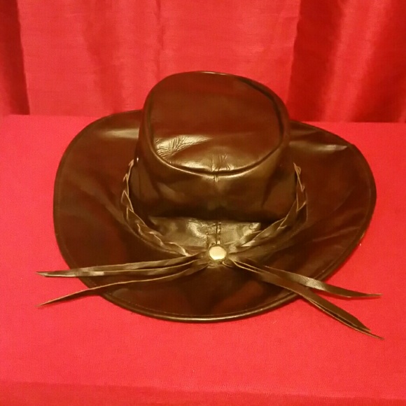 Genuine Dark Chocolate Leather Hat