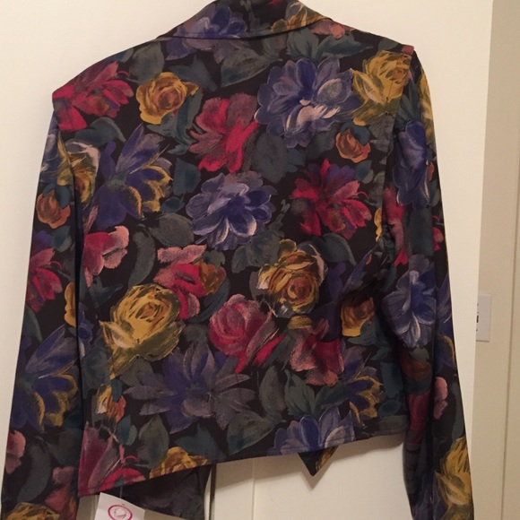 Floral blazer with shoulder pads - Picture 2 of 4