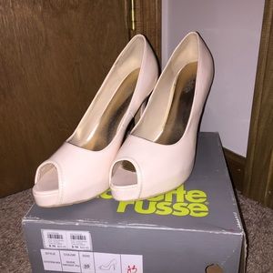 CHARLOTTE RUSSE - nude peep toe pumps!