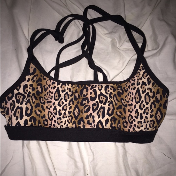 VS pink cheetah yoga sports bra