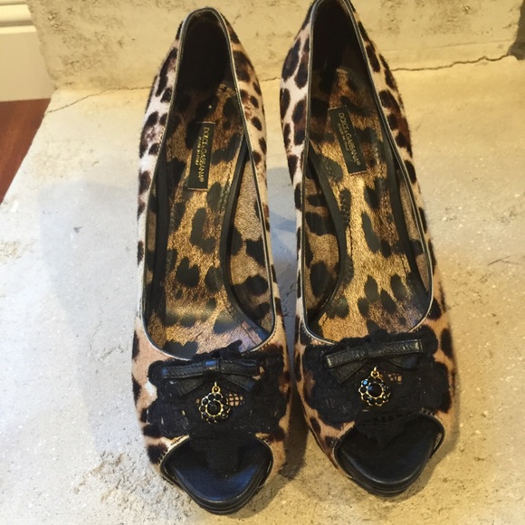 Dolce & Gabbana pony hair leopard print platforms - Picture 2 of 4