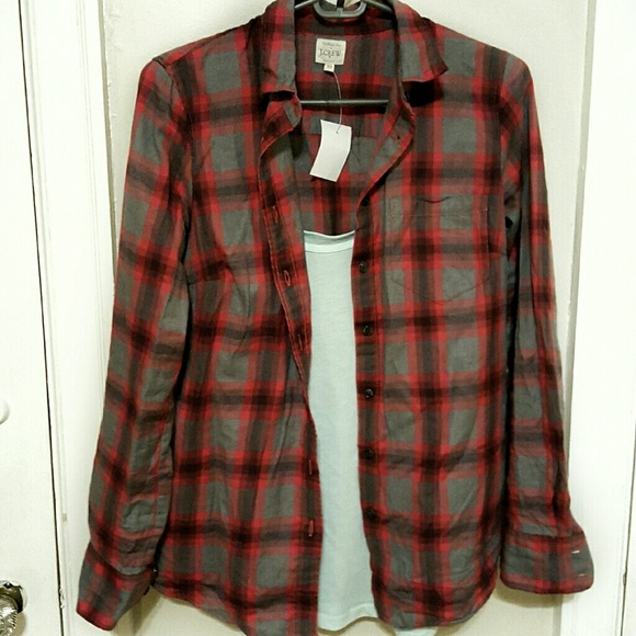 J Crew plaid flannel shirt