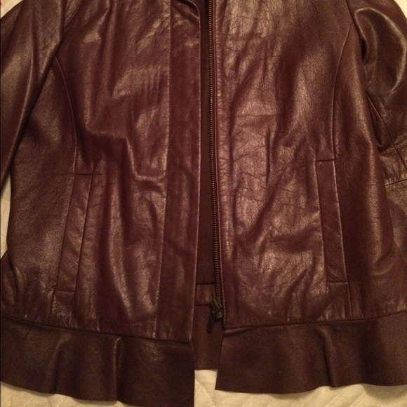 Burgundy 100% leather jacket
