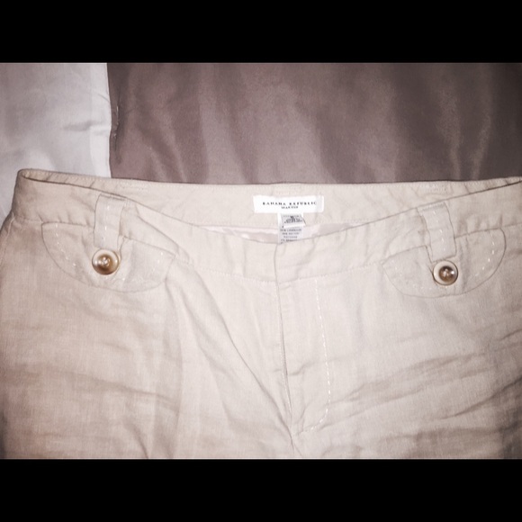 Beautiful linen cream Banana Republic work pants