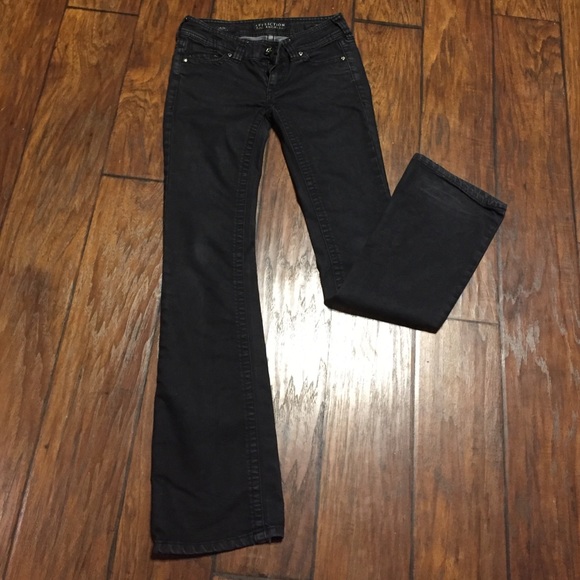 affliction jade bootcut black denim jeans - Picture 1 of 4