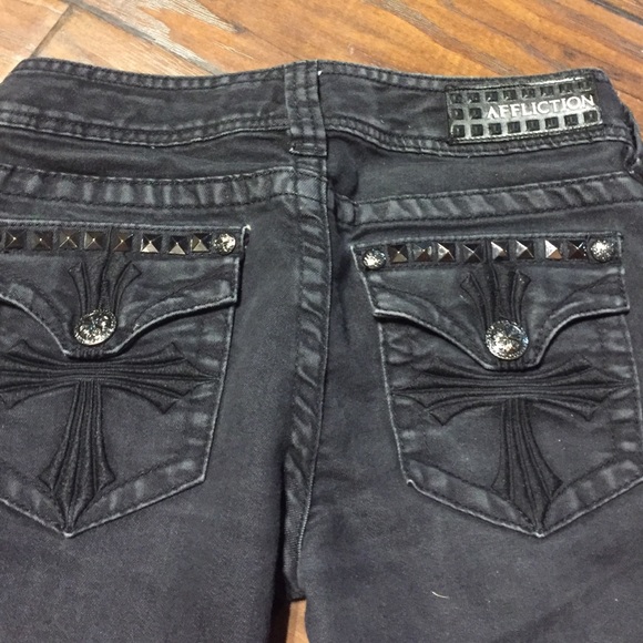 affliction jade bootcut black denim jeans - Picture 4 of 4