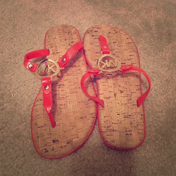 Orange MK Jelly sandals