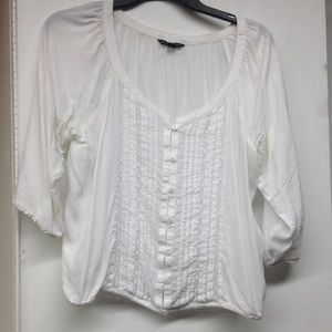 American Eagle White Lacy Blouse