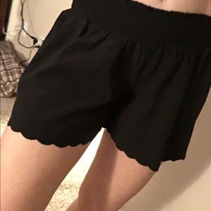 Scalloped black shorts new with tags