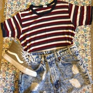 Brandy Melville striped crop shirt