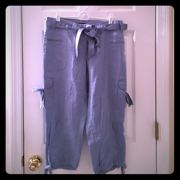 Blue ribboned cargo pants