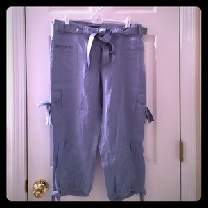Blue ribboned cargo pants