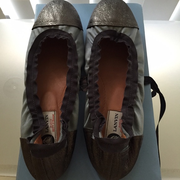Lanvin Silver & Grey Flats
