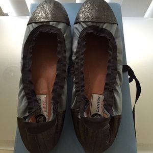 Lanvin Silver & Grey Flats