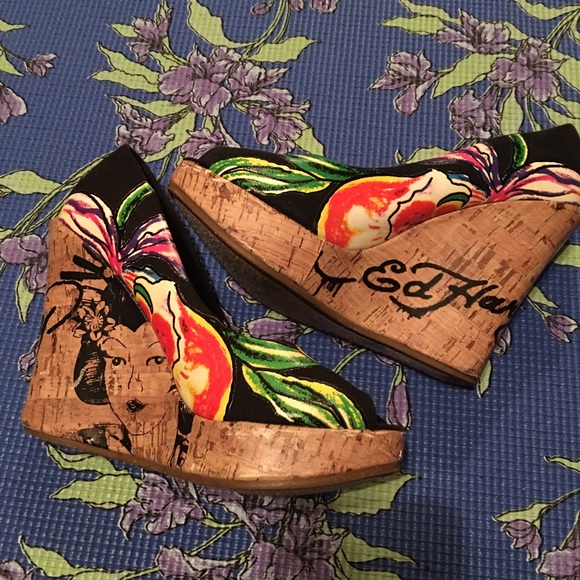 Ed hardy wedge heels