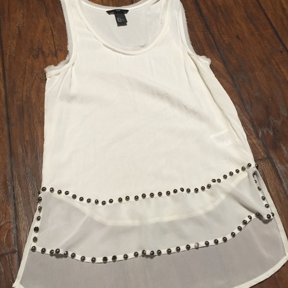 white sheer studded tank - Picture 1 of 3