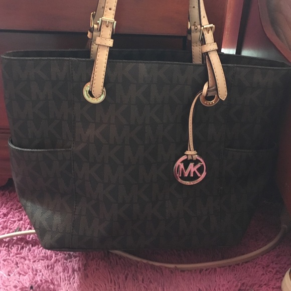 Authentic Michael kors brown signature tote