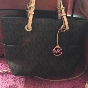 Authentic Michael kors brown signature tote