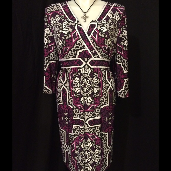 Purple, black, white dress