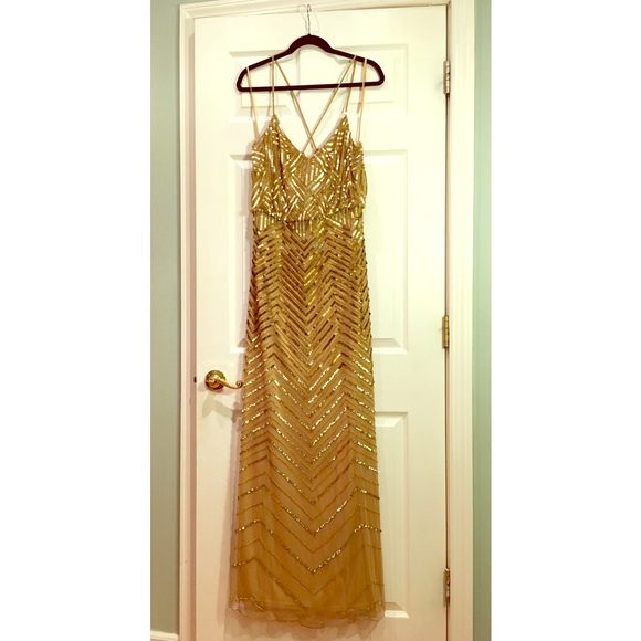 Gold sequenced gown