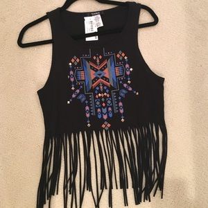 Aztec style fringe top