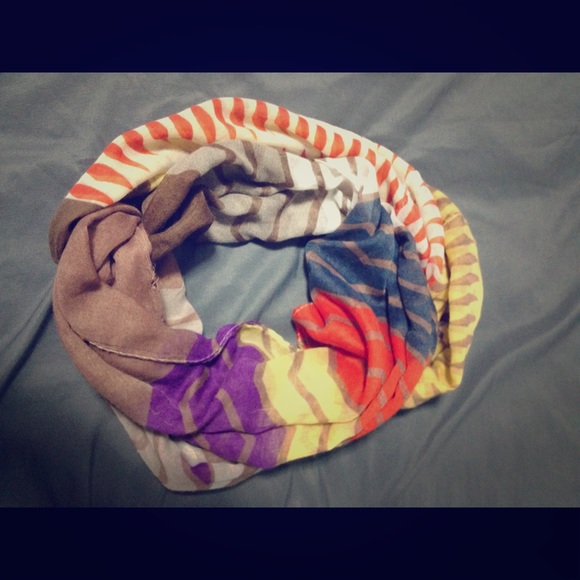 Multi colored infinity scarf
