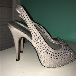 LuLu Townsend Silver Studded Heels from DSW