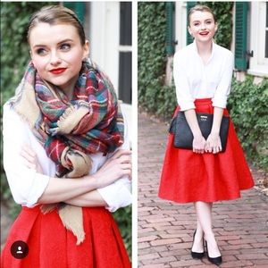 Ruby red circle skirt!