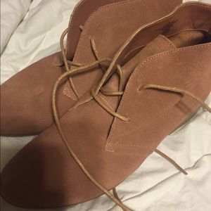 Light pink ankle boots