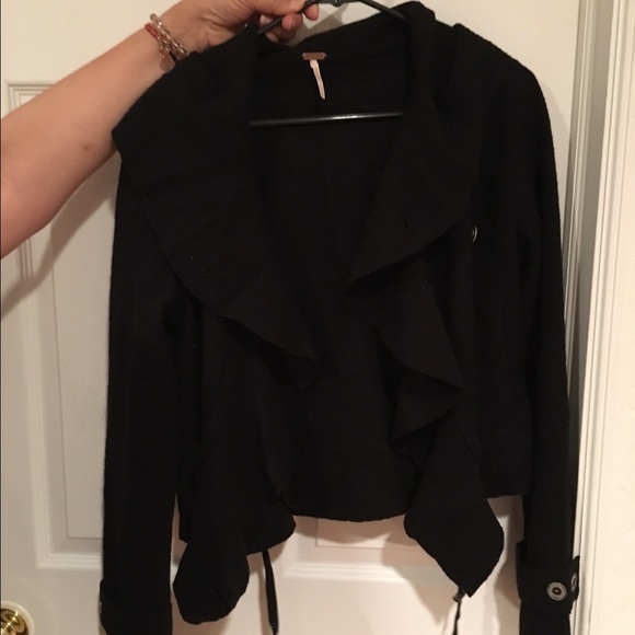 NWOT Free people black hooded sweater