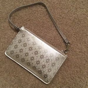Coach Waverly Silver Metallic Wristlet 🌹