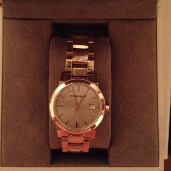 gold plated burberry watch