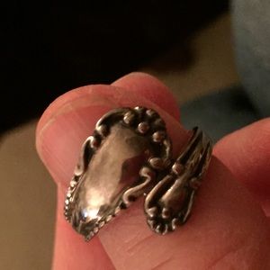 .925 Sterling Silver Spoon Ring - Size 7