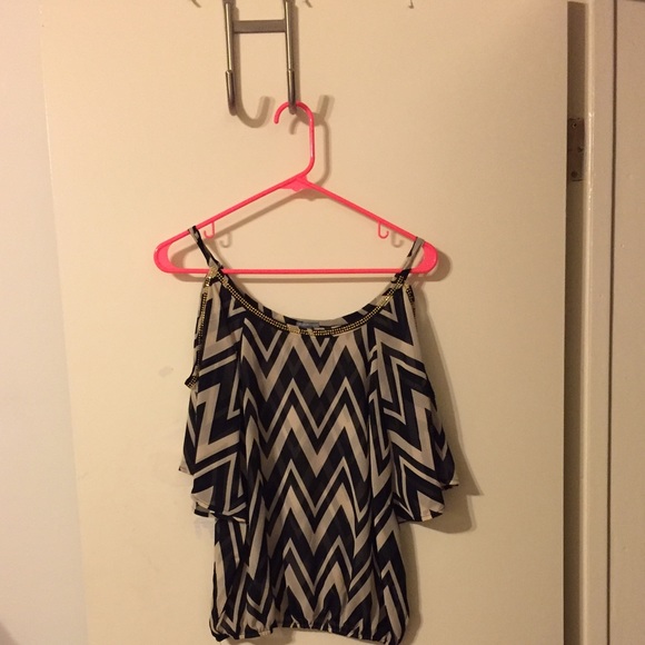 Black/Tan Aztec Blouse * Charlotte Russe