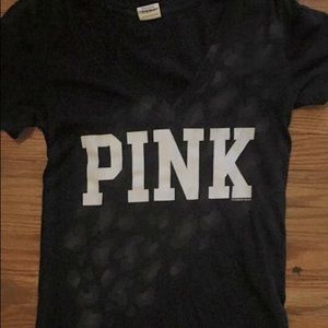 PINK black cheetah print vneck