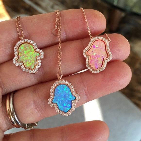 Hamsa Opal Necklace