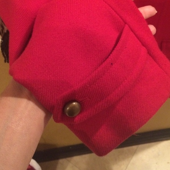 Red warm double breasted Jacket - Picture 3 of 4