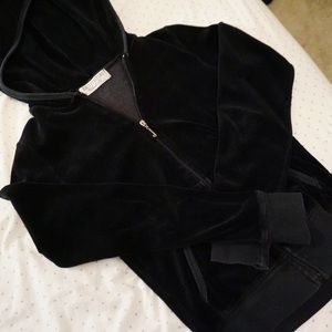 Juicy Couture Velour Hooded Zip Up Sweatshirt