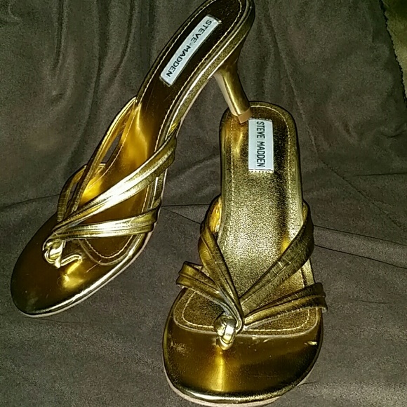 Steve Madden Gold 3" Sandals