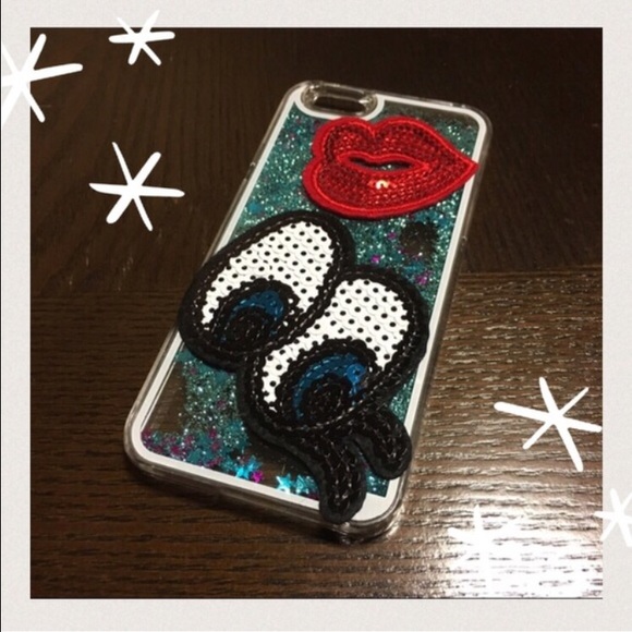 Accessories - Blue sequin eyes patch glitter iPhone 6 6s case
