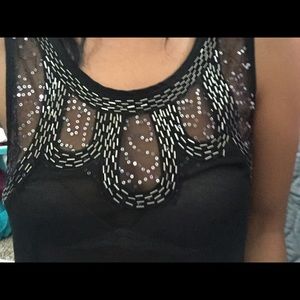 Black shirt with sequences